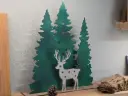 Forêt de sapins – déco de Noël en bois (laser & peinture à la main)