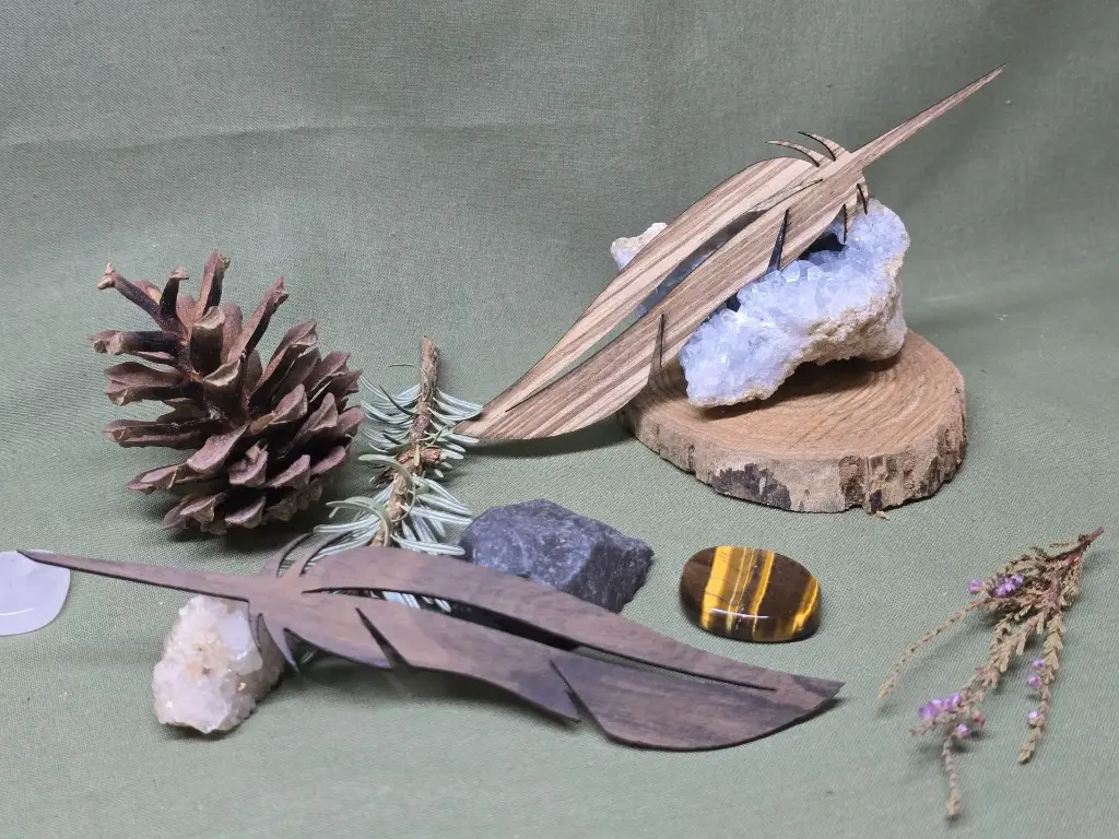 Marque page plume Ziricote / Zebrano