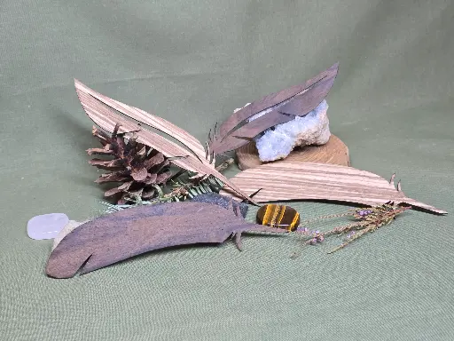 Marque page plume Ziricote / Zebrano